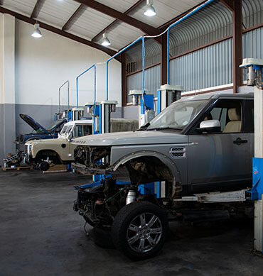 Land Rover being reconditioned for client