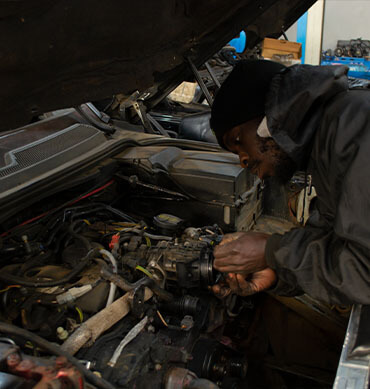 Repairs being done on a vehicle